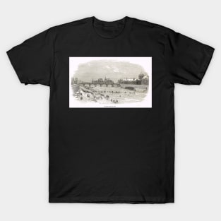 River Seine frozen in Paris France 1854 T-Shirt